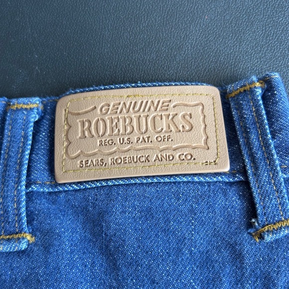 Vintage 70's Genuine Sears Roebucks Denim Jeans 27X32.5 Dark Wash Distressed VTG - Picture 3 of 9